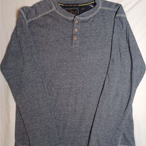 Vintage 1947 men’s  Blue Henley Shirt, long sleeve size Lg